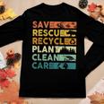 Earth Day 2023 Save Bees Rescue Animals Recycle Plastics Women Graphic Long Sleeve T-shirt Funny Gifts