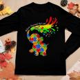 Elephant Autism Different Not Less Be Kind Puzzle Piece Mom Women Graphic Long Sleeve T-shirt Funny Gifts