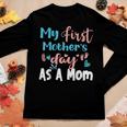 My First As A Mom In Blue And Pink Women Long Sleeve T-shirt Unique Gifts