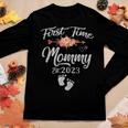 Womens First Time Mommy 2023 Soon To Be Mom Pregnancy Women Long Sleeve T-shirt Unique Gifts