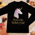 Gold Unicorn Mom Shirt Mom Of The Birthday Girl Women Long Sleeve T-shirt Unique Gifts