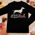 Great Dachshund Mom Flower Perfect Dog Mom Gift Women Graphic Long Sleeve T-shirt Funny Gifts