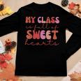 Groovy Teacher Valentine Back To School 100 Days Of School V4 Women Graphic Long Sleeve T-shirt Funny Gifts
