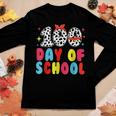 Happy 100 Day Of School Students Kids Dalmatian Dog Teachers Women Graphic Long Sleeve T-shirt Funny Gifts