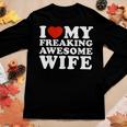 I Heart My Awesome Wife Women Long Sleeve T-shirt Unique Gifts