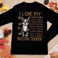 I Love My Brown Bostie Boston Terrier Mom Dad Kid Lover Gift Women Graphic Long Sleeve T-shirt Funny Gifts