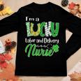 Im A Lucky Labor And Delivery Nurse St Patricks Day Women Graphic Long Sleeve T-shirt Personalized Gifts