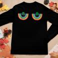 Irish Rainbow Shamrock Boobs St Patricks Saint Paddys Funny Women Graphic Long Sleeve T-shirt Funny Gifts