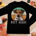 Jack Russell Dad Terrier Mom Best Buddy Retro Vintage Dog Women Long Sleeve T-shirt Unique Gifts