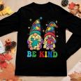Be Kind Autism Gnomes Sunflower Autism Awareness Month 2023 Women Long Sleeve T-shirt Unique Gifts