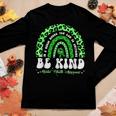 Be Kind Green Ribbon Leopard Rainbow Mental Health Awareness Women Long Sleeve T-shirt Unique Gifts