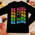 Be Kind Retro Happy Face Vintage Positivity Women Long Sleeve T-shirt Unique Gifts