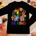 Be Kind Sign Language Hand Talking Lgbtq Gay Les Pride Asl Women Long Sleeve T-shirt Unique Gifts