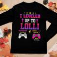I Leveled Up To Lolli Future Mom Level Unlocked Est 2023 Women Long Sleeve T-shirt Unique Gifts