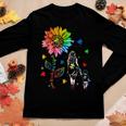 Love Needs No Words Autism Awareness Puzzle Sunflower Mom Women Long Sleeve T-shirt Unique Gifts