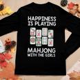 Womens Mahjong Cool Happiness Is Playing Mahjong Girls Women Long Sleeve T-shirt Unique Gifts