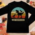 Mama Dinosaur Mamasaurus 2 Two Kids Family Christmas Women Long Sleeve T-shirt Unique Gifts