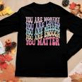 You Matter Kindness Be Kind Groovy Mental Health Awareness Women Long Sleeve T-shirt Unique Gifts