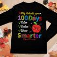 My Students Are 100 Days Smarter Cuter Cooler Wiser Teachers V2 Women Graphic Long Sleeve T-shirt Funny Gifts