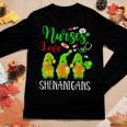 Nurses Love Shenanigans Funny Gnomes Nurse St Patricks Day V7 Women Graphic Long Sleeve T-shirt Funny Gifts