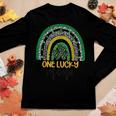 One Lucky Mama Rainbow St Patricks Day Funny Irish Shamrock Women Graphic Long Sleeve T-shirt Funny Gifts