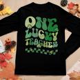 One Lucky Teacher St Patricks Day Retro Vintage Women Long Sleeve T-shirt Unique Gifts