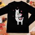 Panda Riding Llama Best Friends Alpaca Animal Lover Gift Women Graphic Long Sleeve T-shirt Funny Gifts