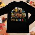 Papa Beer Beer Loving Wildlife Vintage Papa Bear Dad Women Long Sleeve T-shirt Unique Gifts