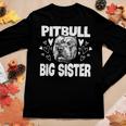 Pit Bull Big Sister Matching Family Dog White Women Long Sleeve T-shirt Unique Gifts