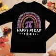Rainbow Happy Pi Day 3 14 2023 Pi Symbol Math Lovers Teacher Women Graphic Long Sleeve T-shirt Funny Gifts