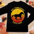 My Therapist Eats Hay Vintage Retro Horse Riding Lover Women Long Sleeve T-shirt Unique Gifts