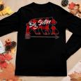 Red Plaid Big Sister Bear Matching Family Buffalo Pajama V2 Women Graphic Long Sleeve T-shirt Funny Gifts