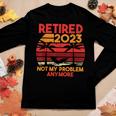 Retired 2023 Funny Vintage Retirement 2023 Humor Gifts Men Women Graphic Long Sleeve T-shirt Funny Gifts