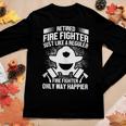Retired Fire Fighter Like Regular Fire Fighter Only Happier Women Graphic Long Sleeve T-shirt Funny Gifts