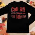 Retired Fire Fighter Retirement Distressed Design Women Graphic Long Sleeve T-shirt Funny Gifts