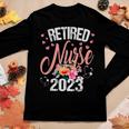 Retired Nurse 2023 Retirement For Nurse 2023 Nursing Women Graphic Long Sleeve T-shirt Funny Gifts