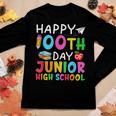 Retro 100 Days Of Junior High School Teachers & Students Women Graphic Long Sleeve T-shirt Funny Gifts