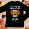 Roses Are Red Blah Beer Funny Valentines Day Drinking Gifts Women Graphic Long Sleeve T-shirt Funny Gifts