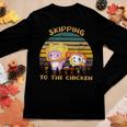 Skipping To The Retro Chicken Lanky Arts Box Videogame Women Long Sleeve T-shirt Unique Gifts