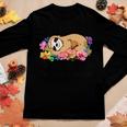 Sloth Hiking Team Tshirt Flower Women Women Long Sleeve T-shirt Unique Gifts