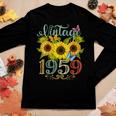 Womens Sunflower Floral Butterfly Vintage 1959 64Th Birthday Women Long Sleeve T-shirt Unique Gifts