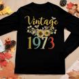 Vintage 1973 Sunflower 50Th Birthday Awesome Since 1973 Women Graphic Long Sleeve T-shirt Funny Gifts