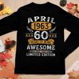 Vintage 60 Year Old Gift 60Th Birthday For Men April 1963 Women Graphic Long Sleeve T-shirt Funny Gifts