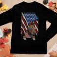 Vintage American Flag Horse Dad Mom Horse Lover 4Th Of July Women Long Sleeve T-shirt Unique Gifts