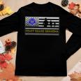 Vintage Usa Flag Proud Us Coast Guard Veteran Grandma Women Graphic Long Sleeve T-shirt Funny Gifts
