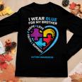 I Wear Blue For My Brother Kids Autism Awareness Sister Boys Women Long Sleeve T-shirt Unique Gifts
