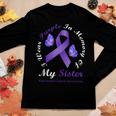 I Wear Purple In Memory Of My Sister Pancreatic Cancer Women Long Sleeve T-shirt Unique Gifts