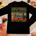 I Like Whiskey And My Smoker And Maybe 3 People Vintage Women Long Sleeve T-shirt Unique Gifts