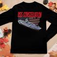 Womens Aircraft Carrier Uss Constellation Cv-64 For Grandpa Dad Son Women Graphic Long Sleeve T-shirt Funny Gifts