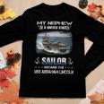Womens My Nephew Is A Sailor Aboard The Uss Abraham Lincoln Cvn 72 Women Graphic Long Sleeve T-shirt Funny Gifts